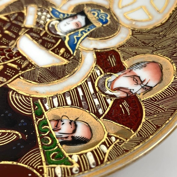 Antique 1940's Japanese hand painted small plate / tray - Picture 5 of 10